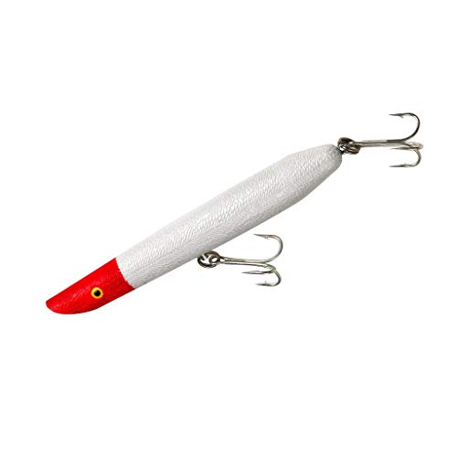 Cotton Cordell Pencil Popper Topwater Fishing Lure, Pearl Red Head, 7 inch