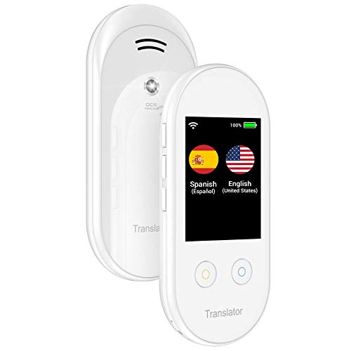 ANFIER Language Translator Device with Offline Translation, AI Voice Instant Language Translator (W08) with 2.4 inch Touchscreen Image Translation-108 Languages and Two Way Translator |Wi-Fi|-White