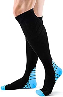 Compression Socks for Women Circulation,20-30mmhg Knee High Thick Black Sports Running Men Sock Stocking-Support Hose Recovery,Relief Calves Foot Pain for Athletic Pregnancy Travel Nursing Flying