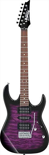 Ibanez GRX 6 String Solid-Body Electric Guitar, Right, Transparent Violet Sunburst, Full (GRX70QATVT)