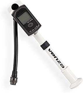 Venzo Bike Bicycle High Pressure Shock Pump -300 PSI Max- Fork & Rear Air Suspension with Digital Gauge - Great for Mountain Bike MTB Fork - Portable Mini Pump