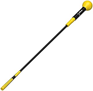 Greatlizard Golf Swing Trainer Training Aid Swing Trainer Golf Practice Warm-Up Stick for Strength Flexibility and Tempo Training (Yellow, 48 Inches)