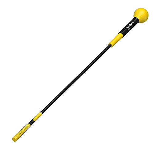 Greatlizard Golf Swing Trainer Training Aid Swing Trainer Golf Practice Warm-Up Stick for Strength Flexibility and Tempo Training (Yellow, 48 Inches)