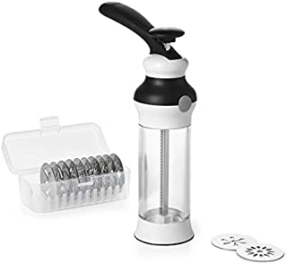 OXO Good Grips Cookie Press with Stainless Steel Disks and Storage Case, White, 100