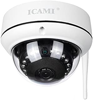 ICAMI HD Security Camera WiFi Dome IP Camera Wireless Home Surveuillance System Audio with Motion Detect (1080P)