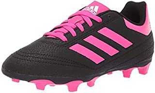 adidas Unisex-Kid's Goletto VI Firm Ground Football Shoe, Black/Shock Pink/White, 12K M US Little Kid