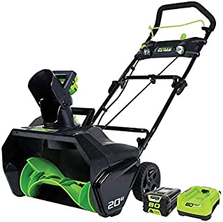 Greenworks 2600402 Pro 80V 20-Inch Cordless Snow Thrower, 2Ah Battery & Charger Included