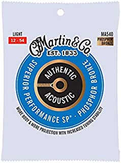 Martin Guitar MA540 Authentic Acoustic Light Guitar Strings, 92/8 Phosphor Bronze