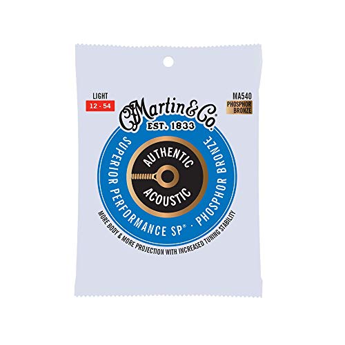 Martin Guitar MA540 Authentic Acoustic Light Guitar Strings, 92/8 Phosphor Bronze