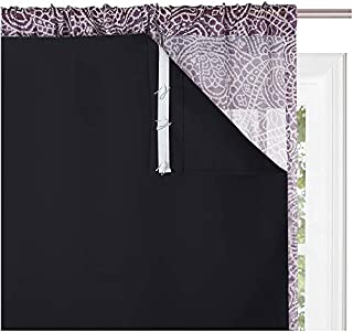 KGORGE Blackout Window Curtain Liner - 100% Light Block Panels Heat Insulated Lined Curtains Rod Pocket Darkening Drapery Liners, Bonus Hooks (2 Pcs, Wide 27 x Long 60 inches Each, Black)