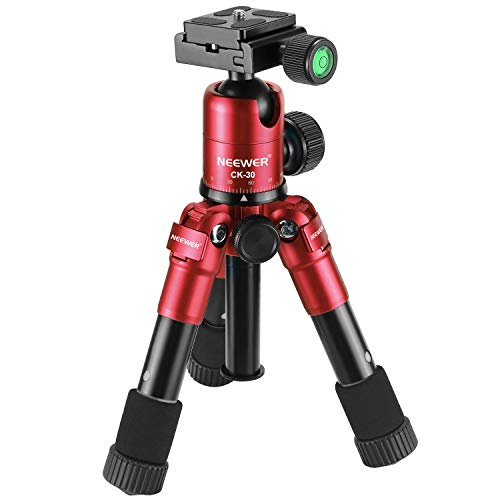 Neewer 20 inches/50 Centimeters Portable Compact Desktop Macro Mini Tripod with 360 Degree Ball Head,1/4 inches Quick Shoe Plate,Bag for DSLR Camera,Video Camcorder,up to 11 pounds/5 kilograms Red