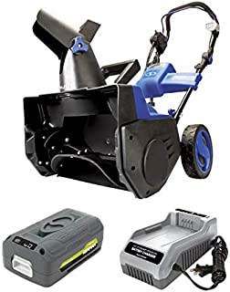 Snow Joe iON18SB-HYB 40-Volt iONMAX Hybrid Brushless Single Stage Snowblower Kit | 18-Inch | W/ 4.0-Ah Battery and Charger