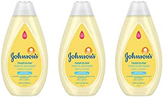 Johnson's Head-To-Toe Gentle Tear-Free Baby & Newborn Wash & Shampoo, Sulfate-, Paraben- Phthalate- & Dye-Free, Hypoallergenic Wash for Sensitive Skin & Hair, 3 x 16.9 fl. Oz (Amazon Exclusive)