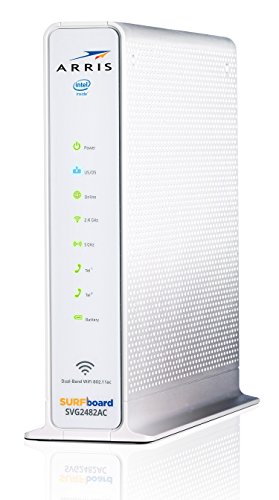 ARRIS SURFboard (24x8) Docsis 3.0 Cable Modem Plus AC1750 Dual Band Wi-Fi Router and Xfinity Telephone, Certified for Comcast Xfinity Only plans up to 600 Mbps (SVG2482AC-RB)