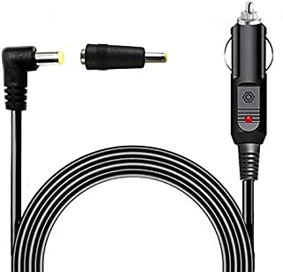DC Car Charger Auto Power Supply Cable,12-24V 4FT Car Cigarette Lighter Male Plug to DC 5.5mm x 2.1mm / 4.0mm x1.7mm Connector Cord for Portable DVD Player,Car,Truck,Bus Camera,Car DVR- L shape 