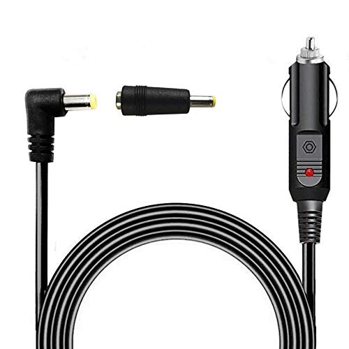 DC Car Charger Auto Power Supply Cable,12-24V 4FT Car Cigarette Lighter Male Plug to DC 5.5mm x 2.1mm / 4.0mm x1.7mm Connector Cord for Portable DVD Player,Car,Truck,Bus Camera,Car DVR- L shape 