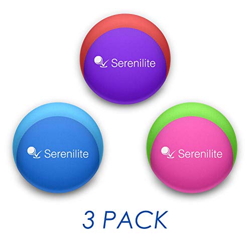 Serenilite Stress Ball and Hand Therapy Gel Squeeze Exercise Ball - Anxiety and Hand Strengthening - Optimal Stress Relief - Dual Color (3 Ball Bundle)