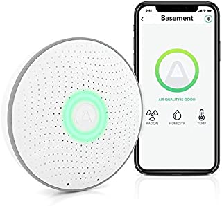 Airthings 2950 Wave (2nd Gen) - Smart Radon Detector with Humidity & Temperature Sensor  Easy-to-Use  Accurate  No Lab Fees  Battery Operated - Free App