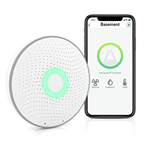 Airthings 2950 Wave (2nd Gen) - Smart Radon Detector with Humidity & Temperature Sensor  Easy-to-Use  Accurate  No Lab Fees  Battery Operated - Free App