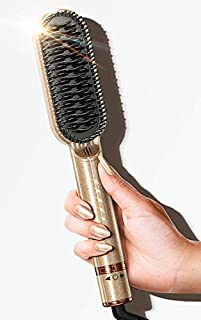 FURIDEN Ceramic Hair Straightener Brush, Straightening Brush for Thick Hair, Hair Straightener Comb for Black Women, Heated Brush Straightener, Ionic Hair Straightener Brush