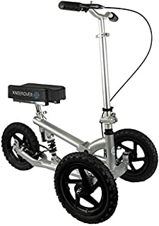 KneeRover PRO All Terrain Knee Scooter with Shock Absorber - Silver