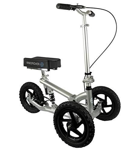 KneeRover PRO All Terrain Knee Scooter with Shock Absorber - Silver