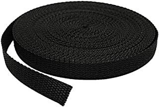 Atneway 1 Roll 10 Yards 0.75 Inch Wide Flat Nylon Webbing Strap for DIY Making Luggage Strap, Dog Leashes, Lawn Chairs, Hammocks, Towing, Outdoor Activities, Canoe Seat, Furniture, Slings - Black