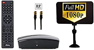 eXuby Digital Converter Box for TV - Digital Antenna - RF & RCA Cable - Complete Bundle to View and Record HD Channels (Instant or Scheduled Recording, 1080P HDTV, HDMI Output & 7 Day Program Guide)