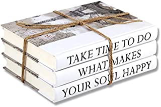 3 Piece Take Quote Decorative Book Set,Fashion Decoration Book,Real Blank Hardcover Book For Decor | Fashion Designer Quote Books,Fashion Design Book Stack, Display Books For Coffee Tables And Shelves