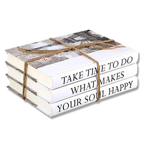 3 Piece Take Quote Decorative Book Set,Fashion Decoration Book,Real Blank Hardcover Book For Decor | Fashion Designer Quote Books,Fashion Design Book Stack, Display Books For Coffee Tables And Shelves