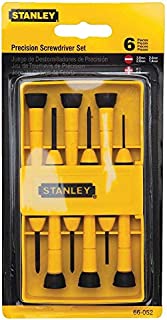 Stanley Tools 6-Piece Precision Screwdriver Set, Black/Yellow