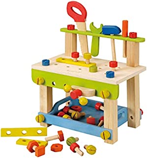 EverEarth Toddler Workbench with Tools. Wooden Building Set Hammer Toy