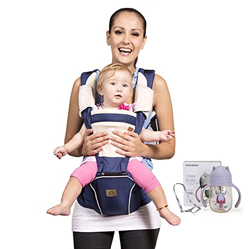 Bebamour Mesh Newborn Baby Carrier Front and Back Carry Baby Newborns to Toddler Baby Hip Carrier ,Dark Blue