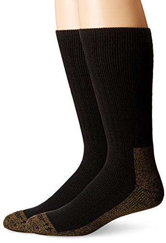 Carhartt Men's 2 Pack Full Cushion Steel-Toe Synthetic Work Boot Socks, Black Heather, Shoe Size: 6-12