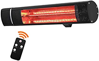 Sunday Living Electric Patio Heater, 1500W Outdoor Heater with 3 Power Settings,Overheat Protection, Infrared Heater with Remote Control, Super Quiet Wall Mounted Space Heater, In/Outdoor, TW15R