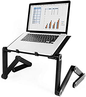 FLEX DESK Adjustable Laptop Stand  Portable Lightweight Standing Laptop Table for Desk Bed Sofa - Ergonomic Lap Workstation  Keyboard Riser with Ventilation - Great for Ultrabook MacBook Notebook