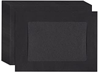 Juvale Paper Picture Frames - 50-Pack DIY Black Paper Photo Mats Photo Frame Picture Holder - Ideal for Inserting and Sending Memorable Documents, DIY Wall Decorations, Holds 4 x 6 Inches Inserts