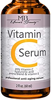 DOUBLE SIZED (2 oz) PURE VITAMIN C SERUM FOR FACE 20% With Hyaluronic Acid - Anti Wrinkle, Anti Aging, Dark Circles, Age Spots, Vitamin C, Pore Cleanser, Acne Scars, Organic Vegan Ingredients