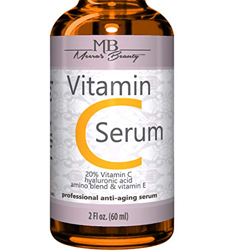 DOUBLE SIZED (2 oz) PURE VITAMIN C SERUM FOR FACE 20% With Hyaluronic Acid - Anti Wrinkle, Anti Aging, Dark Circles, Age Spots, Vitamin C, Pore Cleanser, Acne Scars, Organic Vegan Ingredients