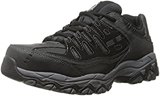 Skechers For Casual Steel Toe Work Sneaker, Black/Charcoal, 9.5 M US