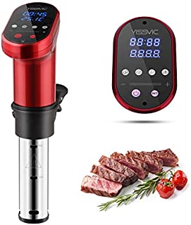 YISSVIC Sous Vide Cooker 1000W Immersion Circulator Sous Vide Vacuum Heater Accurate Temperature Digital Timer Ultra Quiet Working Cooker Red(M)