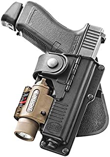 Fobus Tactical RBT17 RT Standard Right Hand Conceal Carry Polymer Roto Paddle Light Laser Holster For Glock 17/22/31, S&W M&P 9mm, Walther P99Q - Black