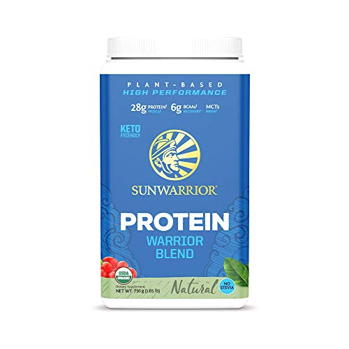 Sunwarrior Warrior Blend, Organic Vegan Protein Powder with BCAAs and Pea Protein: Dairy free, Gluten Free, Soy Free, Non- GMO, Unsweetened protein powder, and Keto Friendly, Vegetarian (Natural 750g)
