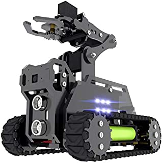 Adeept RaspTank WiFi Wireless Smart Robot Car Kit for Raspberry Pi 4 3 Model B+/B, Tank Tracked Robot with 4-DOF Robotic Arm, OpenCV Target Tracking, Video Transmission, Raspberry Pi Robot with PDF