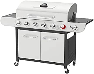 Royal Gourmet US-SG6002R 6 BBQ Liquid Propane Grill with Sear and Side Burners, 71,000 BTU Cabinet Style Stainless Steel Gas Griller, Silver