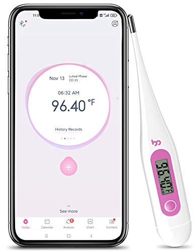 Digital Basal Thermometer, 1/100th Degree High-Precision Oral Thermometer with Memory Recall, Accurate Digital Thermometer for Fever and Natural Family Planning by Femometer