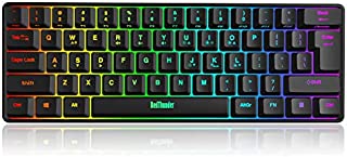 RedThunder 60% Wired Gaming Keyboard, RGB Backlit Ultra-Compact Mini Keyboard, Quiet Ergonomic Water-Resistant Mechanical Feeling Keyboard for PC, MAC, PS4, Xbox ONE Gamer