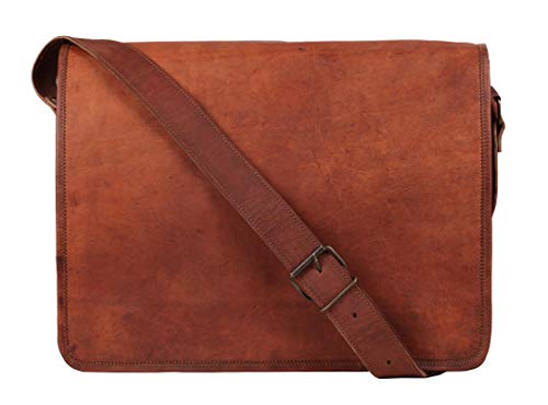 Rustic Town 15 inch Vintage Crossbody Genuine Leather Laptop Messenger Bag