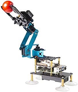 Adeept RaspArm-S 4-DOF Robot Arm 4 Axis Robotic Arm Kit for Raspberry Pi 4 3B 3B+ | Programmable Robot DIY Coding Robot Kit | STEAM Robot Arm Kit with OLED Display | Processing Code and PDF