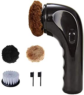 Mini Electric Shoe Shine Kit, Hitti Electric Shoe Polisher Brush Shoe Shiner Dust Cleaner Portable Wireless Leather Care Kit for Shoes, Bags, Sofa